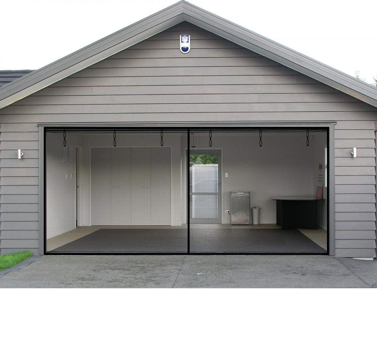 PICK FOR LIFE garage screen door closed with magnetic closure for easy walk-through