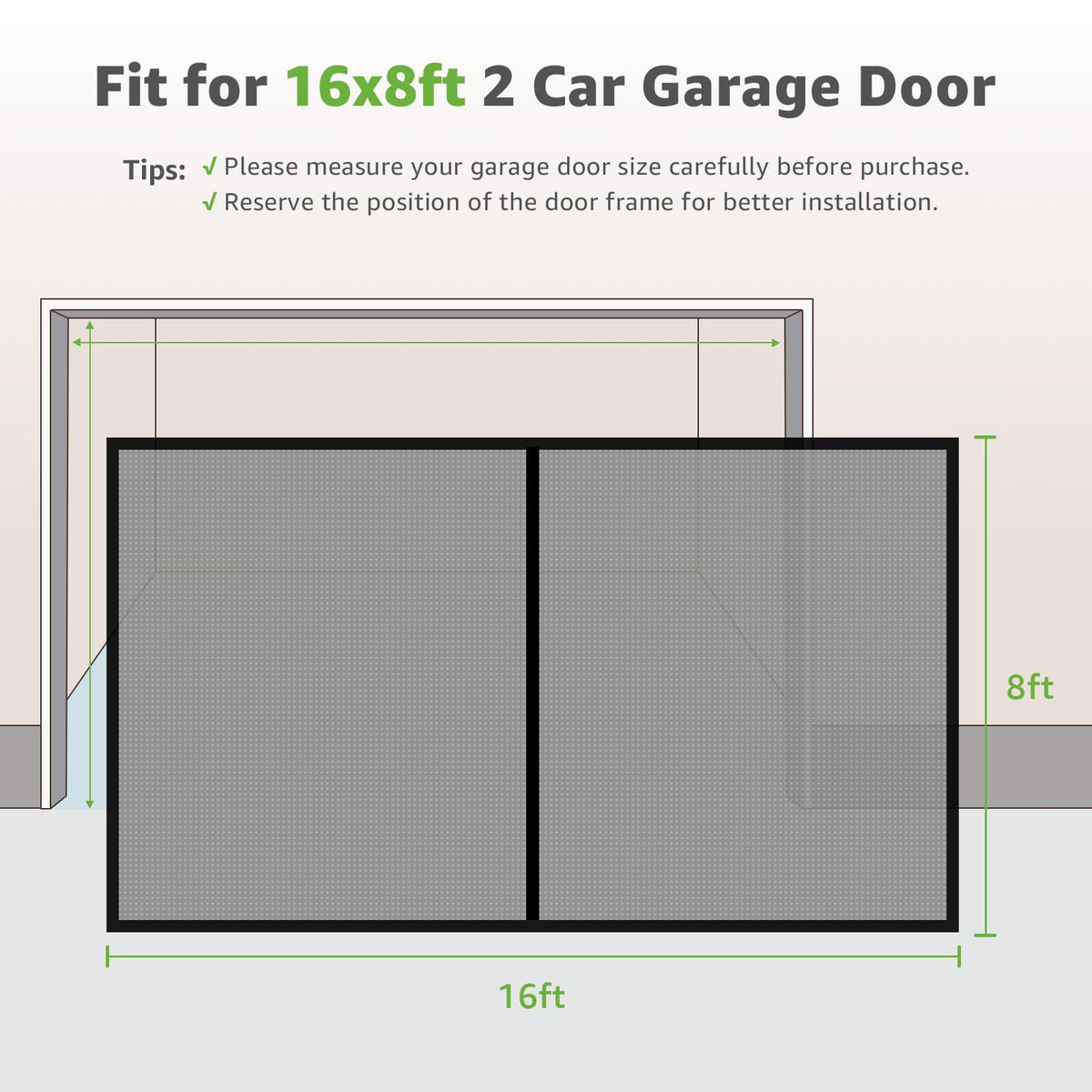 PICK FOR LIFE garage screen door open showing breeze and light entry