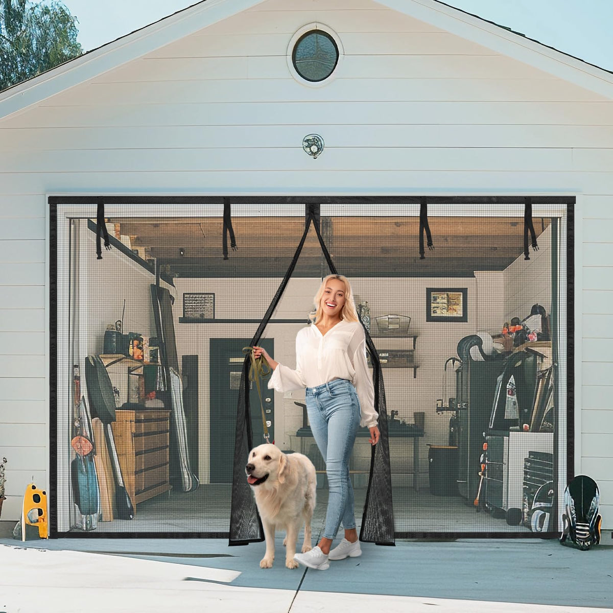 PICK FOR LIFE garage screen doors 8x8 magnetic closure for easy walkthroughs