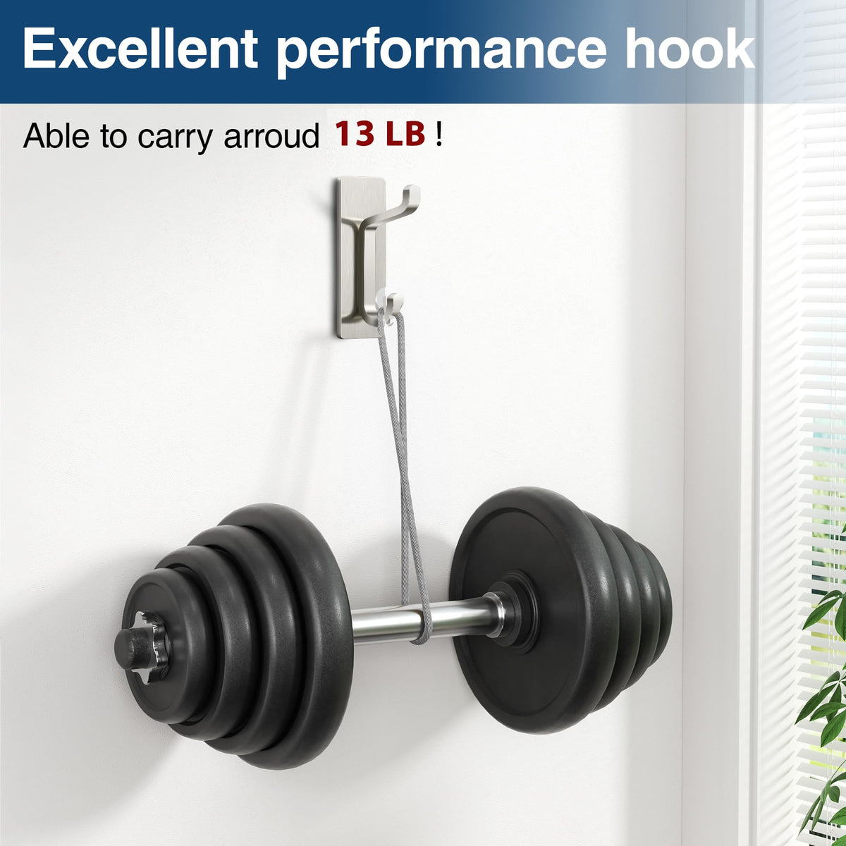 Pickpiff adhesive door hanger in a bathroom setting with brushed nickel finish.