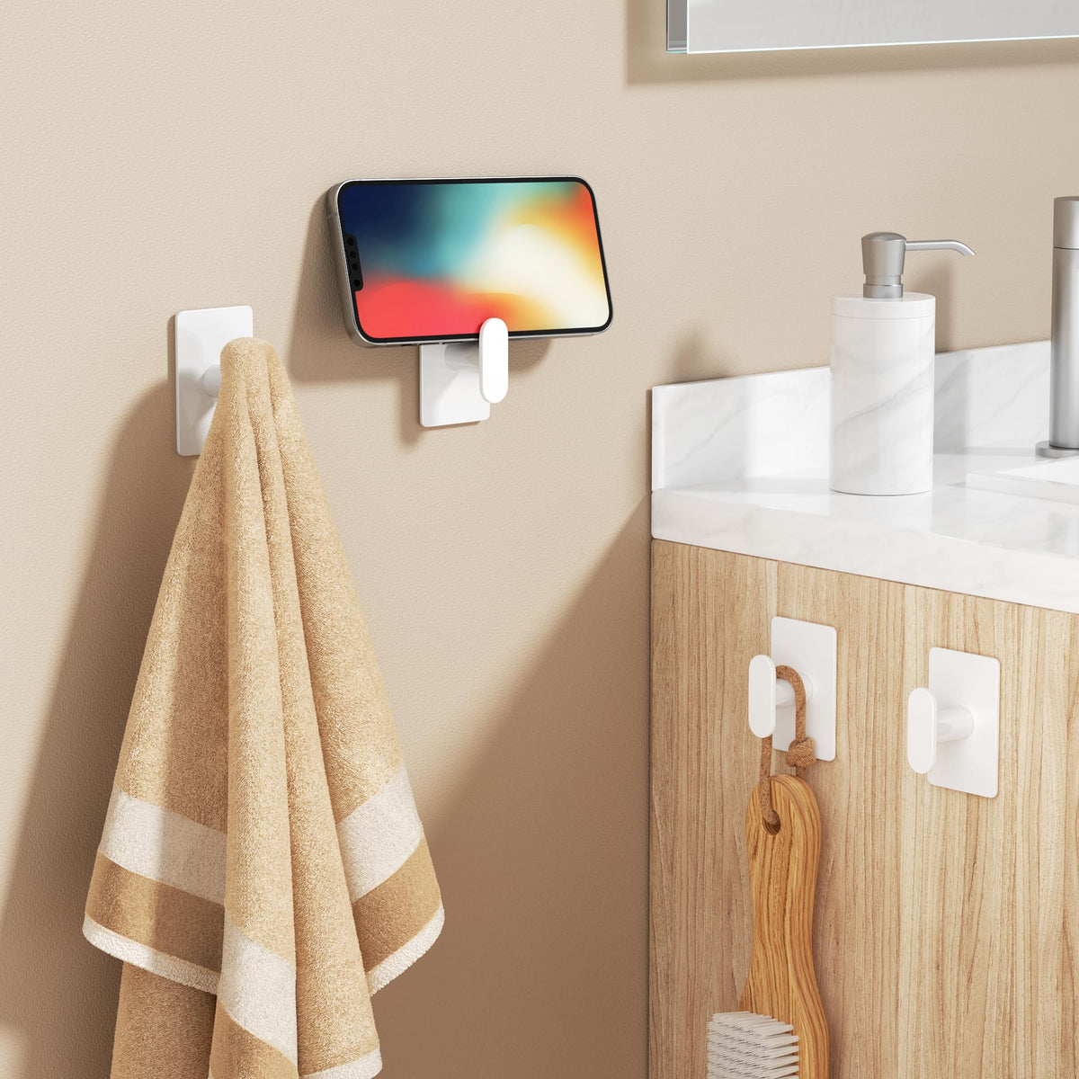 Pickpiff adhesive towel hook for RV use, compact and strong.