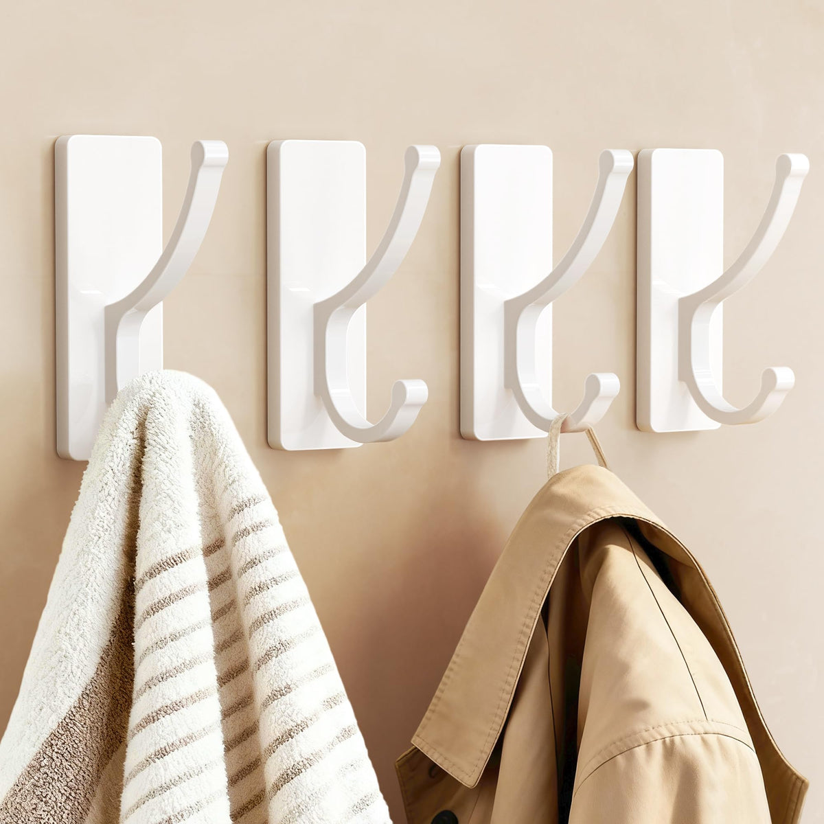 Pickpiff adhesive wall hooks with strip eight pack quick install for fast organization