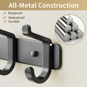 Pickpiff heavy-duty metal coat rack supports backpacks and coats without bending