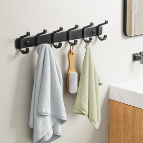 Pickpiff rustproof black finish coat rack for durable bathroom storage
