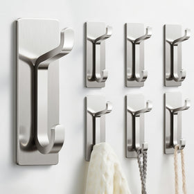 Pickpiff wall hook set for coats and towels with brushed nickel finish