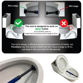 Pickup Stix keeps hands clean while lifting and carrying toilets.