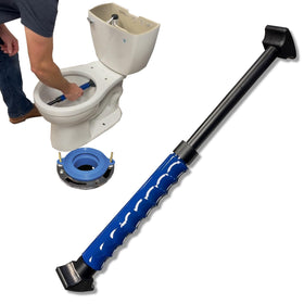 Pickup Stix toilet lift handle enables one-handed lifting for easy positioning.