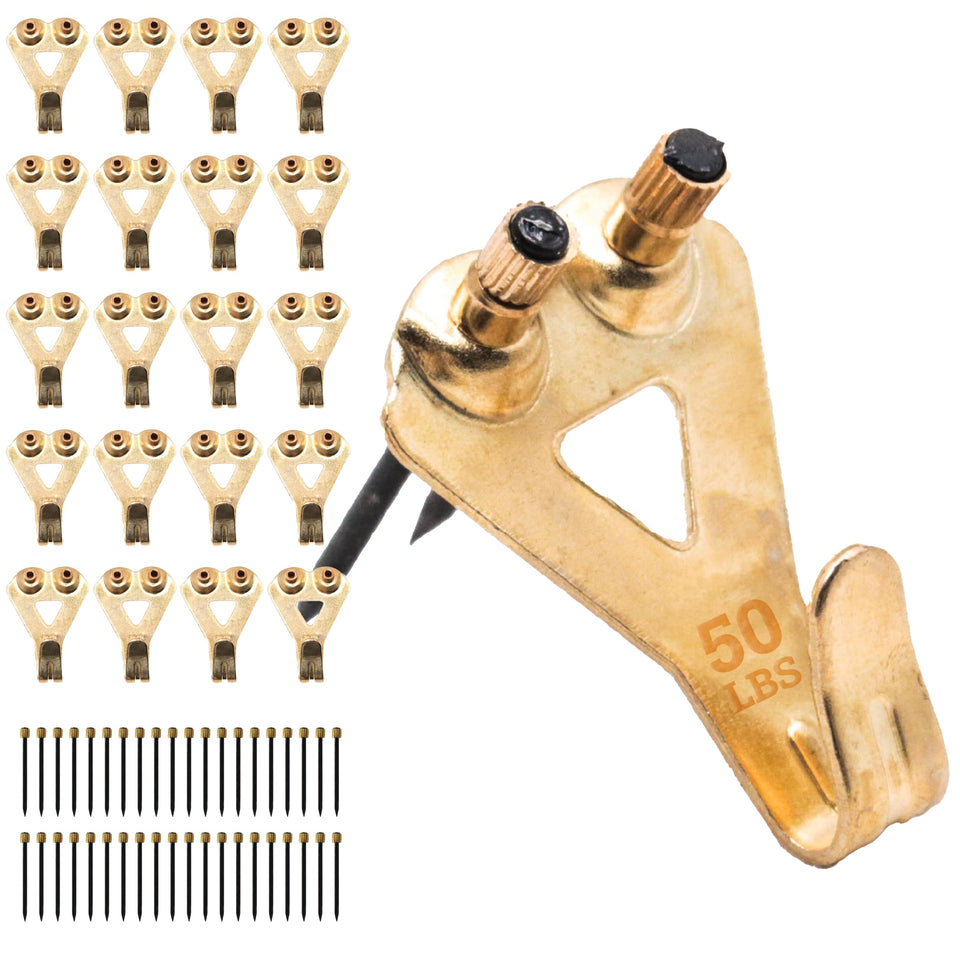 Picture Hang Solutions 50lb hook closeup for secure wall mounting.