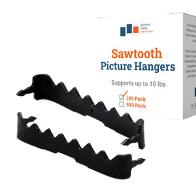 Picture Hang Solutions sawtooth hangers pack for secure wall display.