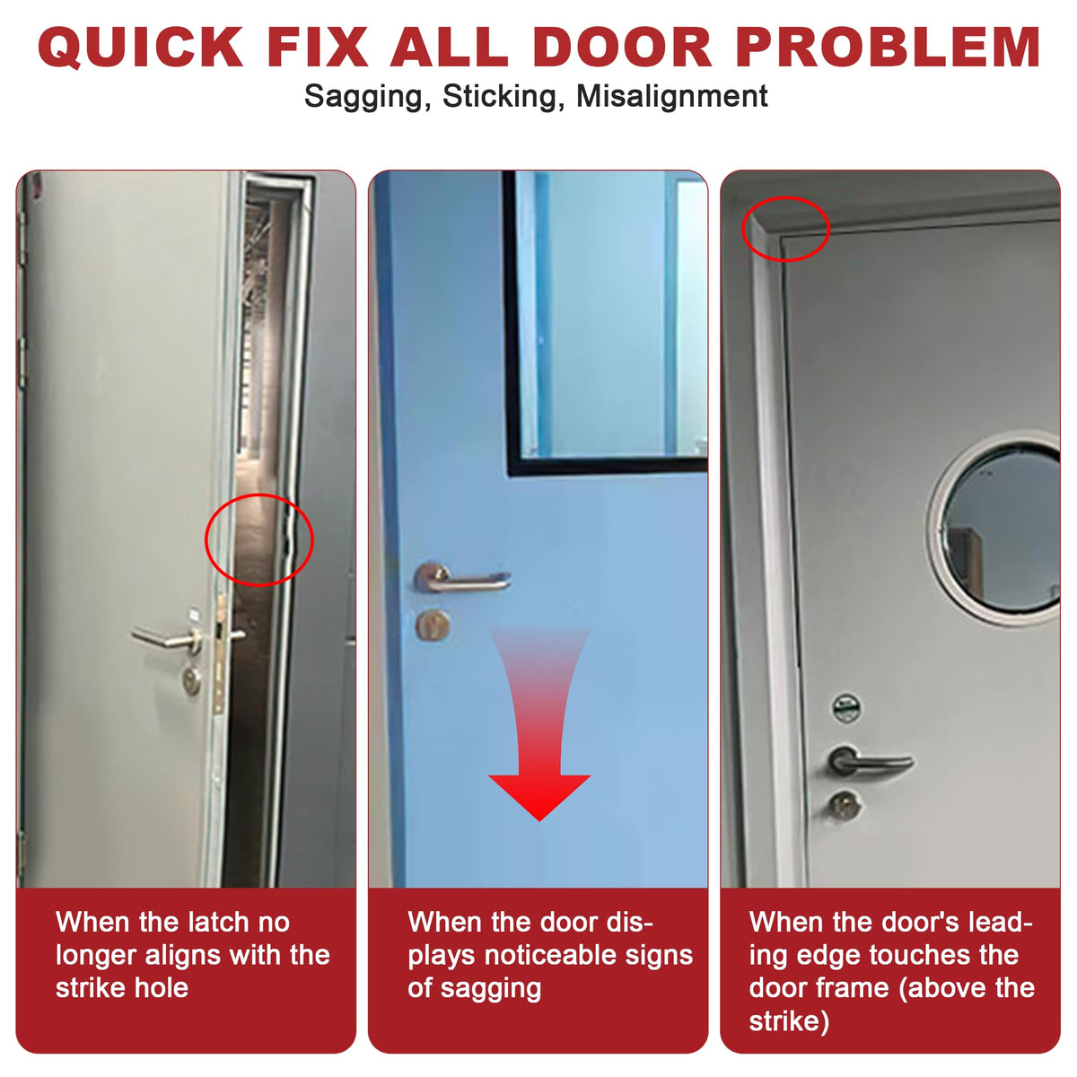 Picura door hinge adjuster 0.82 in diameter reduces door friction.
