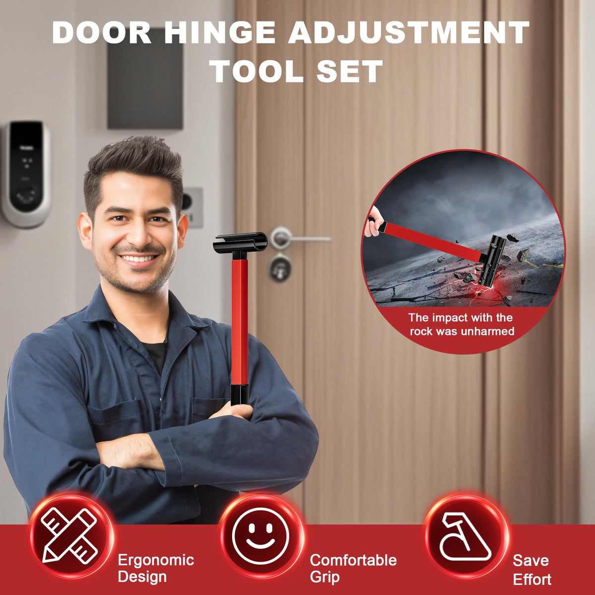 Picura door hinge adjuster 0.98 in diameter handles large hinges.