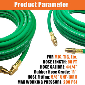 Pidnsrozo argon hose extended length enabling flexible shop workflows