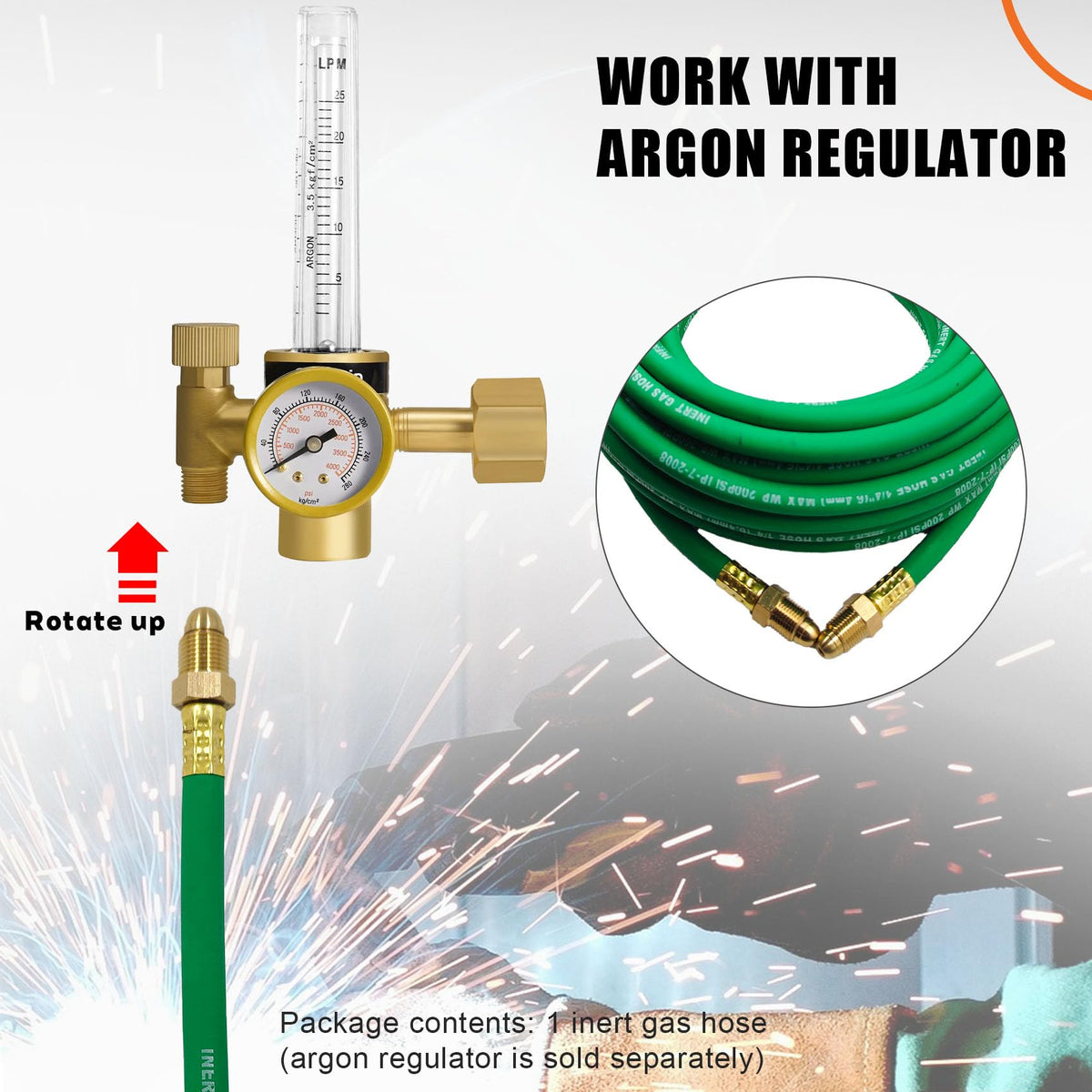 Pidnsrozo argon hose demonstrates 200 psi pressure rating for demanding tasks
