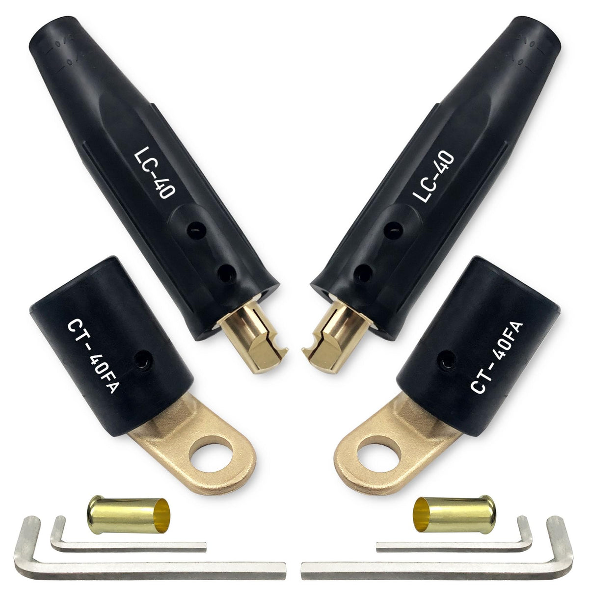 Pidnsrozo LC-40 quick connector demonstrates fast, secure welding cable connections.