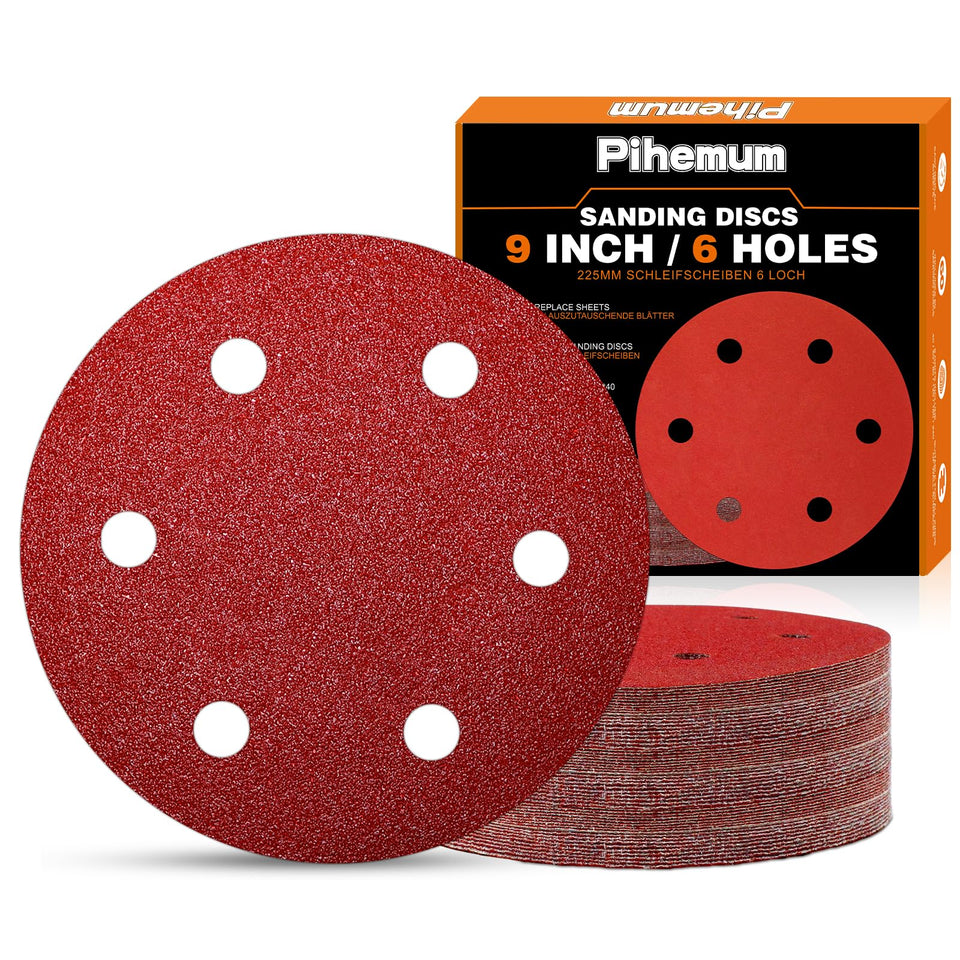 Pihemum 9-inch drywall sanding disc 40 grit for aggressive initial smoothing