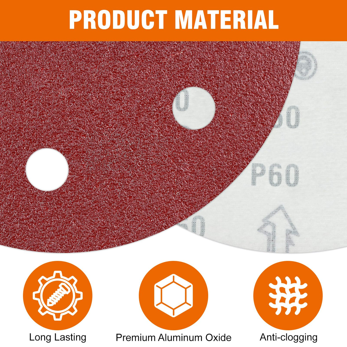 Pihemum 9-inch drywall sanding disc 80 grit for intermediate finishing