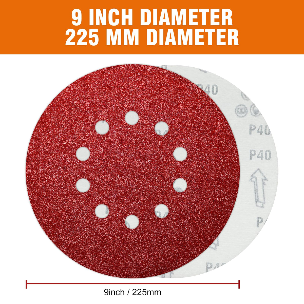 Pihemum 9-inch hook-and-loop sanding discs enabling quick, tool-free changes for drywall projects.