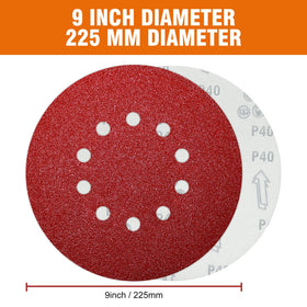 Pihemum 9-inch hook-and-loop sanding discs enabling quick, tool-free changes for drywall projects.
