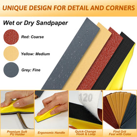 Pihemum quick-change hook-and-loop backing enables fast sandpaper swaps