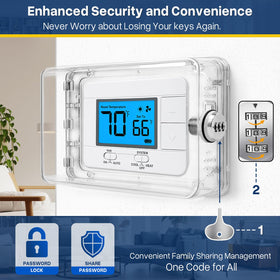 Pihode lock box outer and inner dimensions for thermostat compatibility.