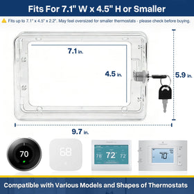 Pihode thermostat lock box side view shows space-saving wall profile