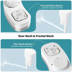 PIKETS adjustable water pressure delivers a comfortable, customized wash.