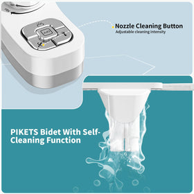 PIKETS bidet self-cleaning nozzle promotes hygiene between uses.