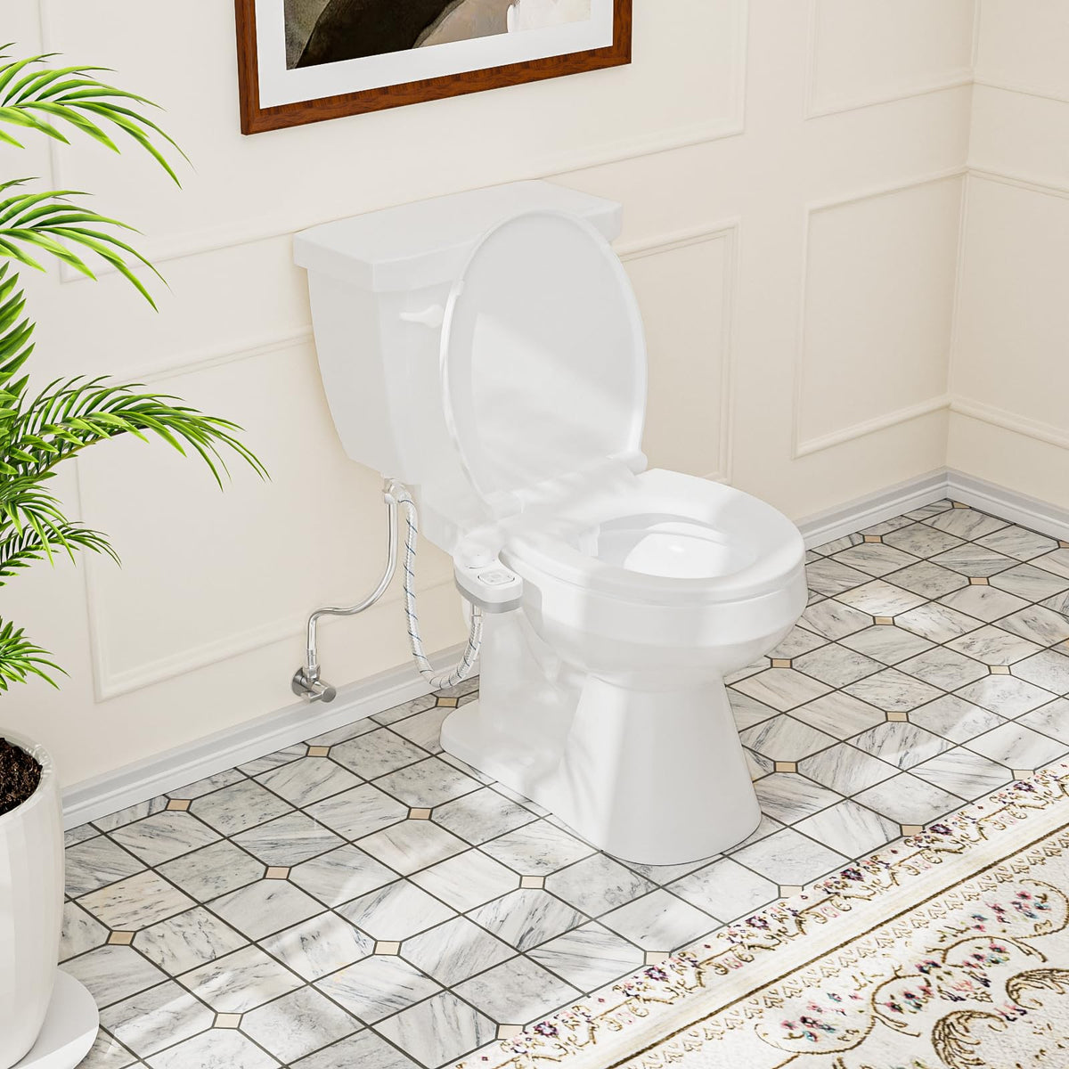 PIKETS white finish complements any bathroom style