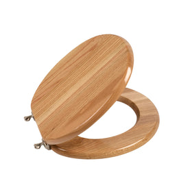 PIKLiDS oak round toilet seat closeup with high gloss finish for premium feel