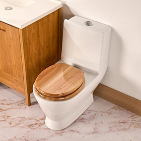 PIKLiDS oak round toilet seat sturdy base for long-lasting use