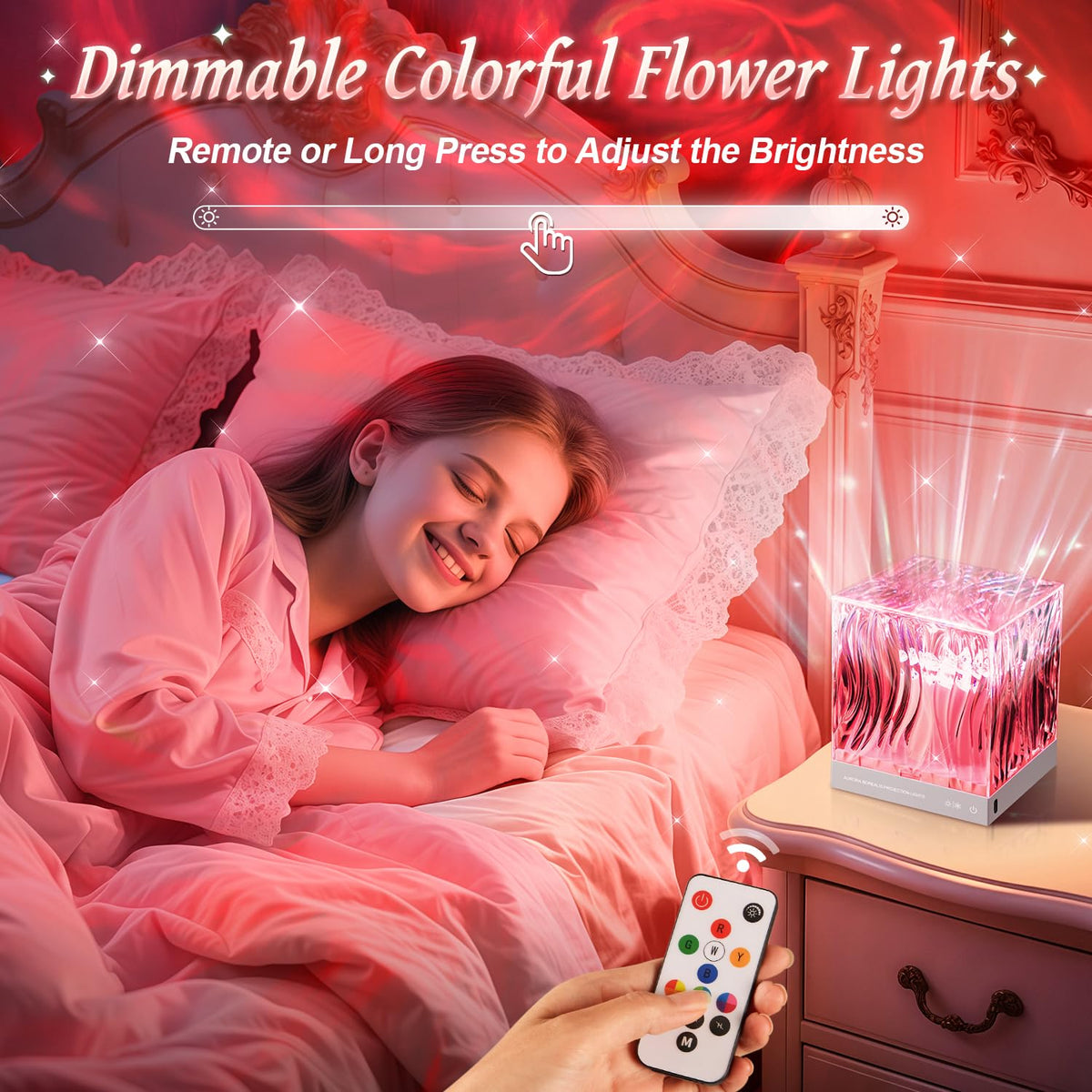PIKOY Galaxy Projector brightness dimming for customizable ambiance.