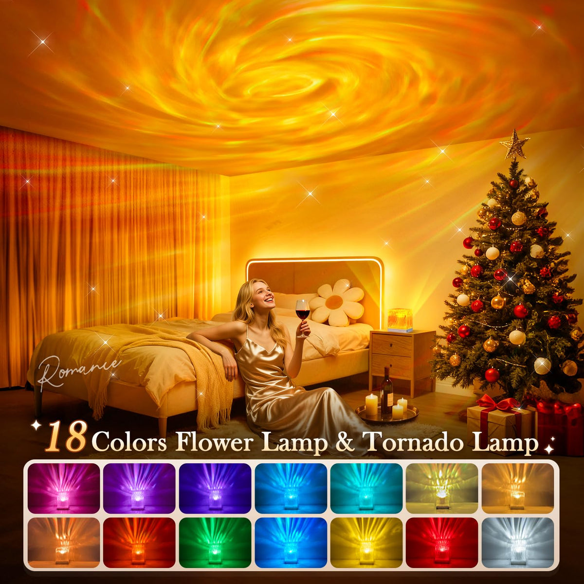 PIKOY Galaxy Projector remote control enables easy mood lighting selection.