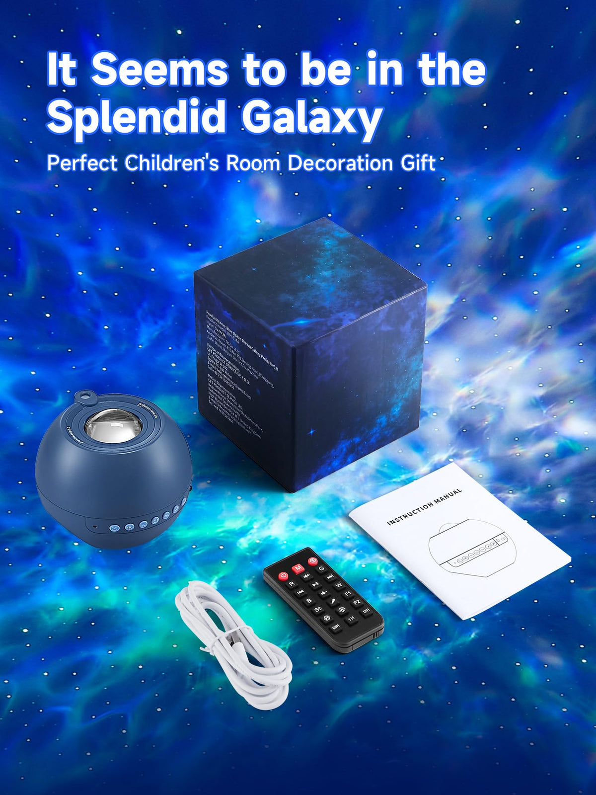 PIKOY Galaxy Projector room decor with dynamic lighting effects.