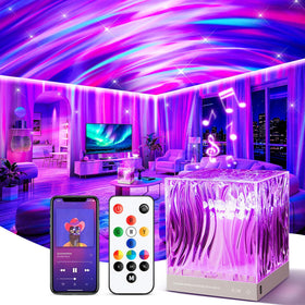 PIKOY Northern Lights Projector with aurora visuals for calming bedtime ambience.