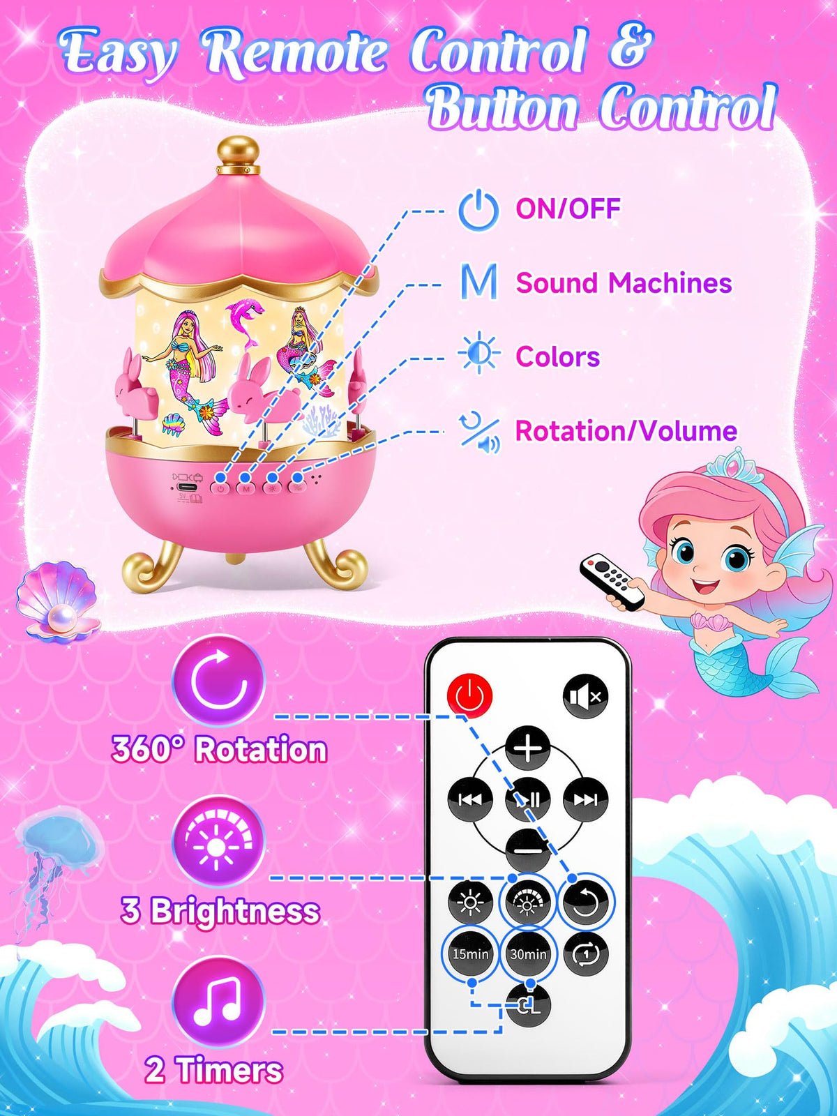 PIKOY princess room decor mermaid light adds charm to the bedroom