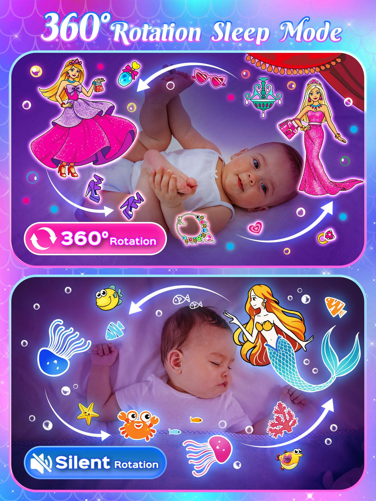 PIKOY sleep-friendly mermaid scene aids nighttime calm