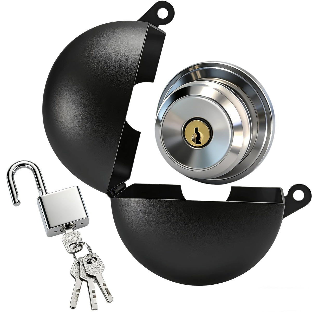 PILISPARK door knob lockout device on a round knob enhances privacy and security.