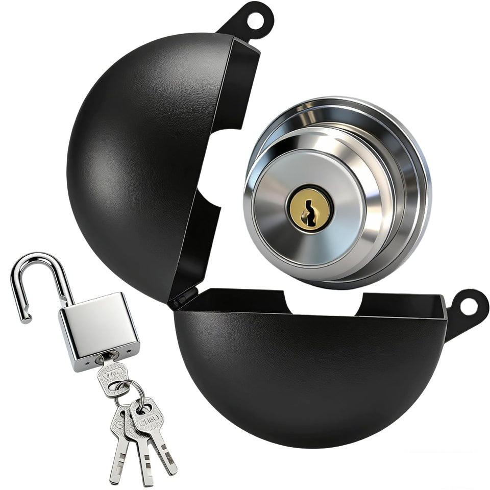 PILISPARK door knob lockout device on a round knob enhances privacy and security.
