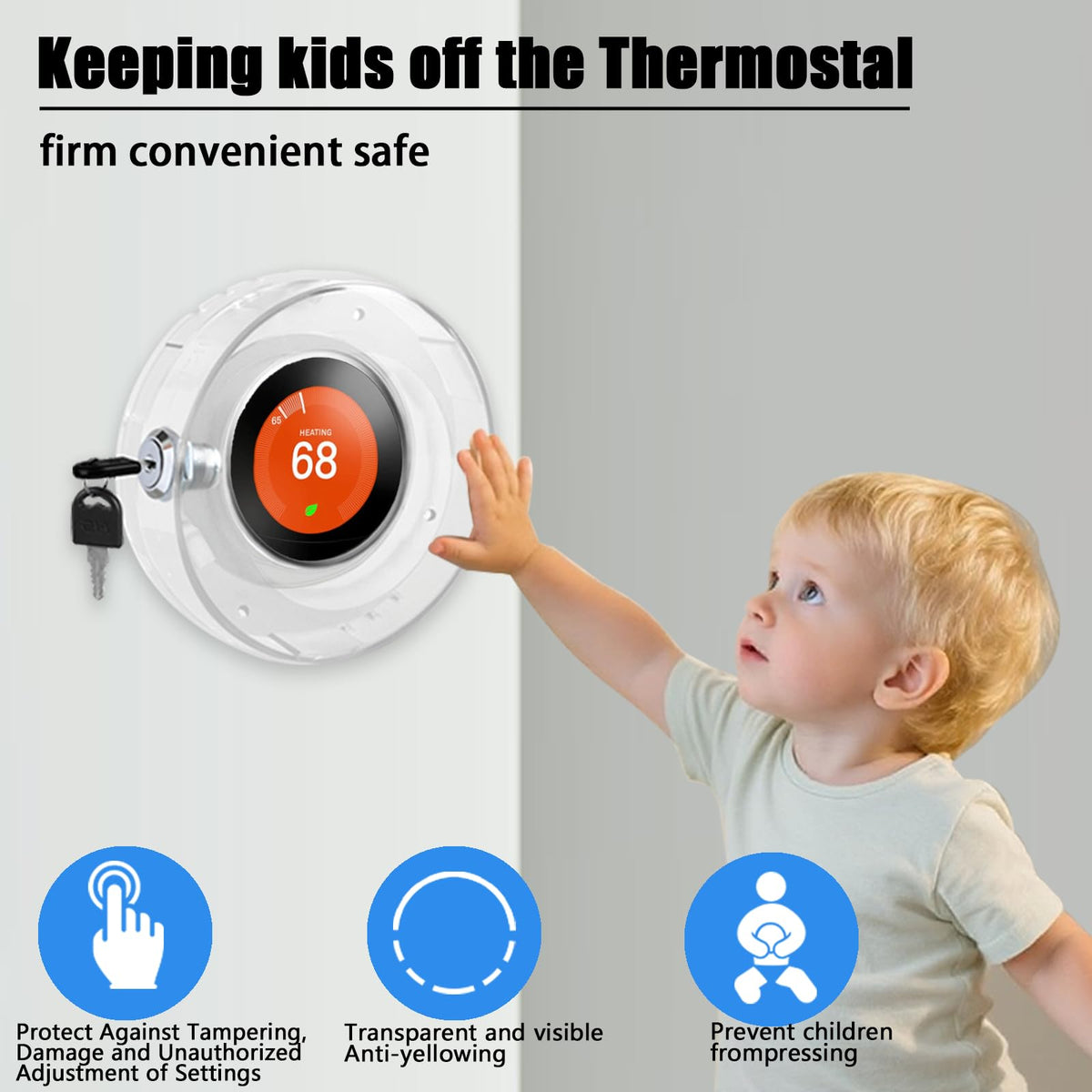 PILISPARK easy install round guard fits quickly around the thermostat