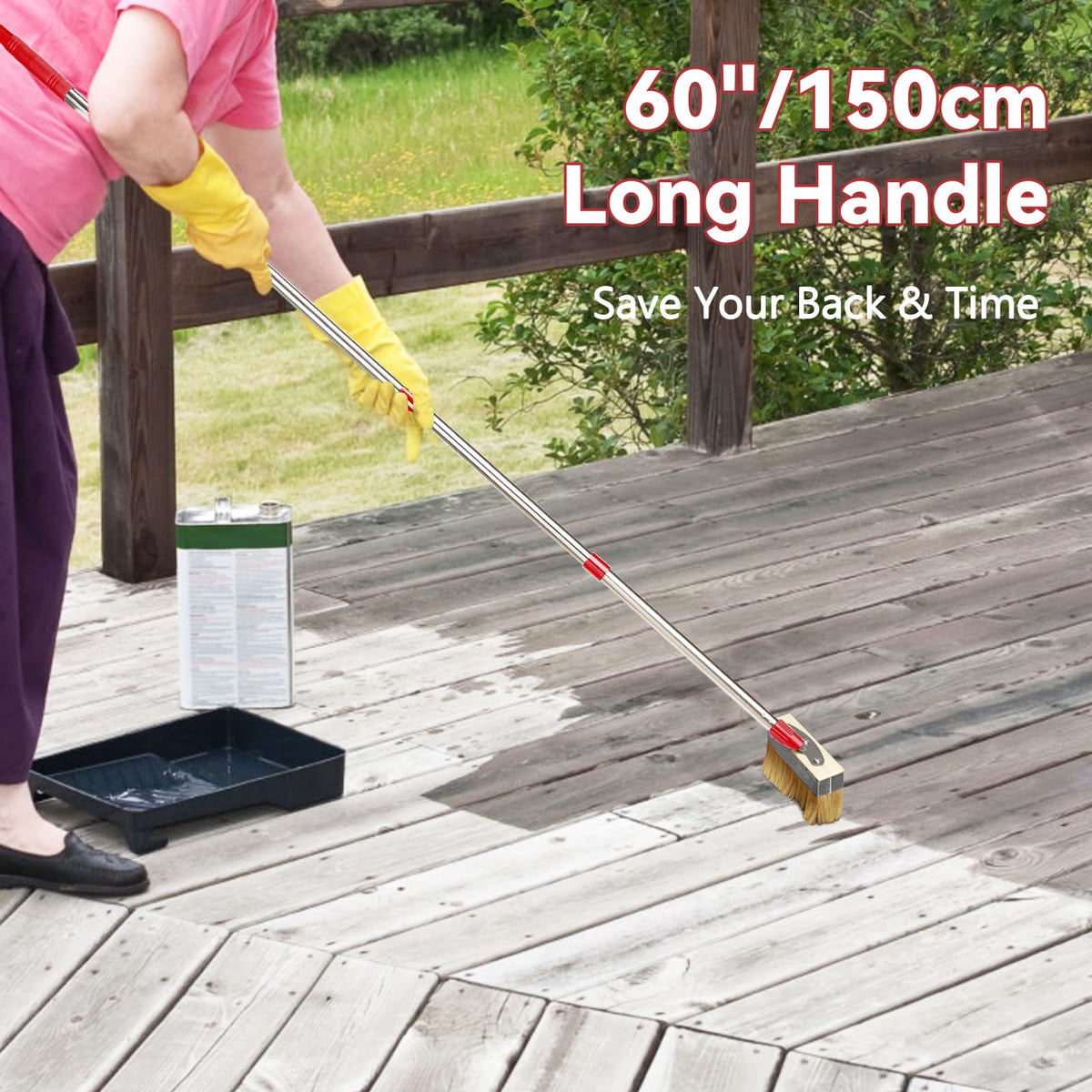 PIMEKOY 3-inch paint brush included for smooth finishes on trims and edges.