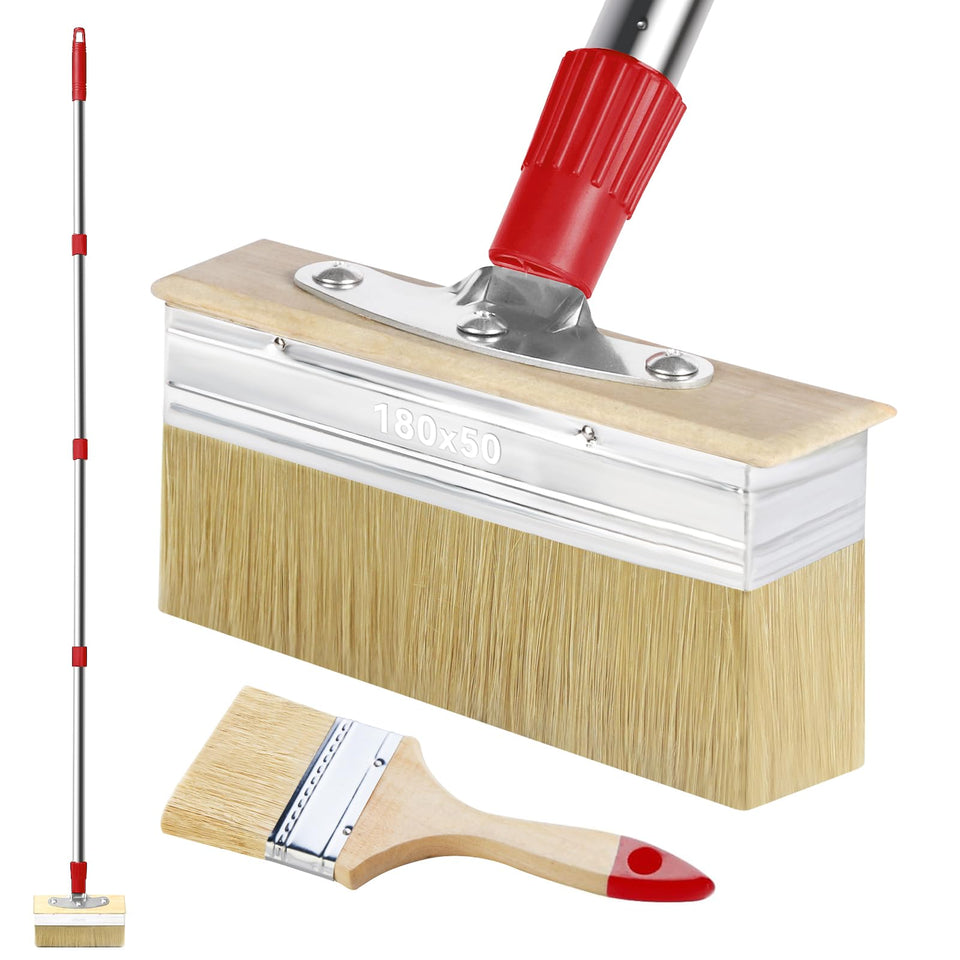 PIMEKOY 60-inch long handle deck stain brush for quick exterior coverage.
