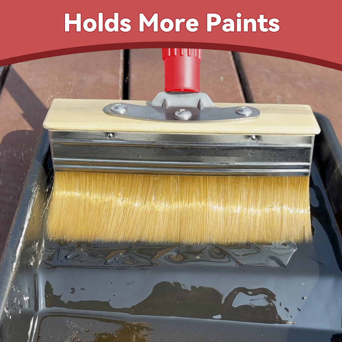 PIMEKOY deck stain brush ideal for fences, walls, and furniture coatings.