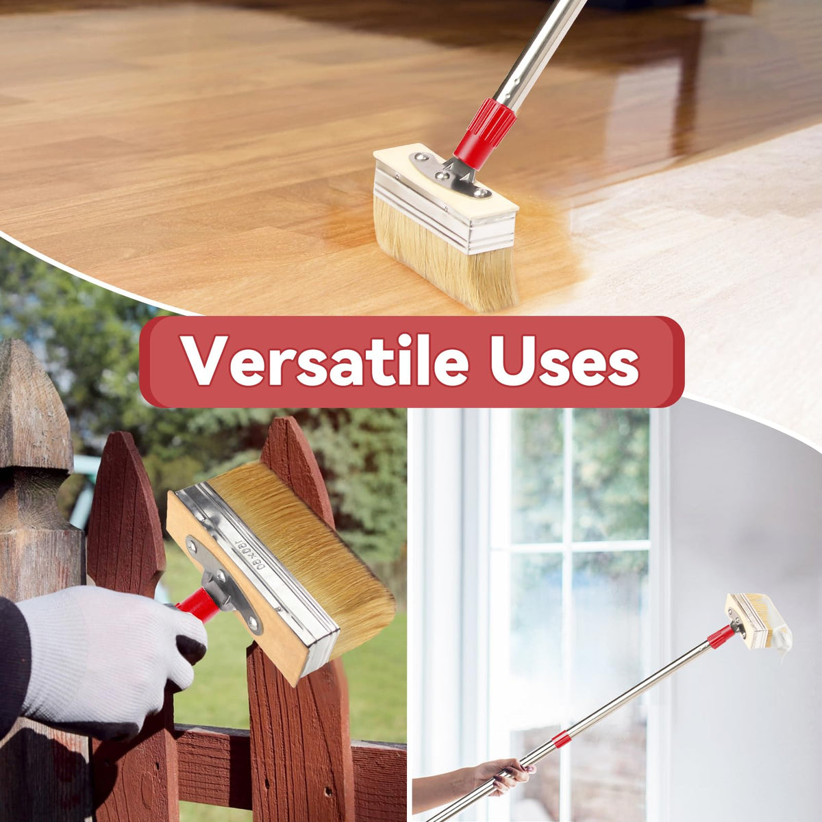 PIMEKOY deck stain brush kit designed for outdoor wood surfaces.