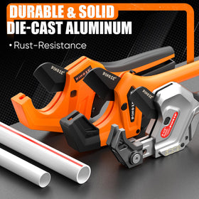 PINOZE ergonomic handle provides comfortable, two-hand grip during long jobs.