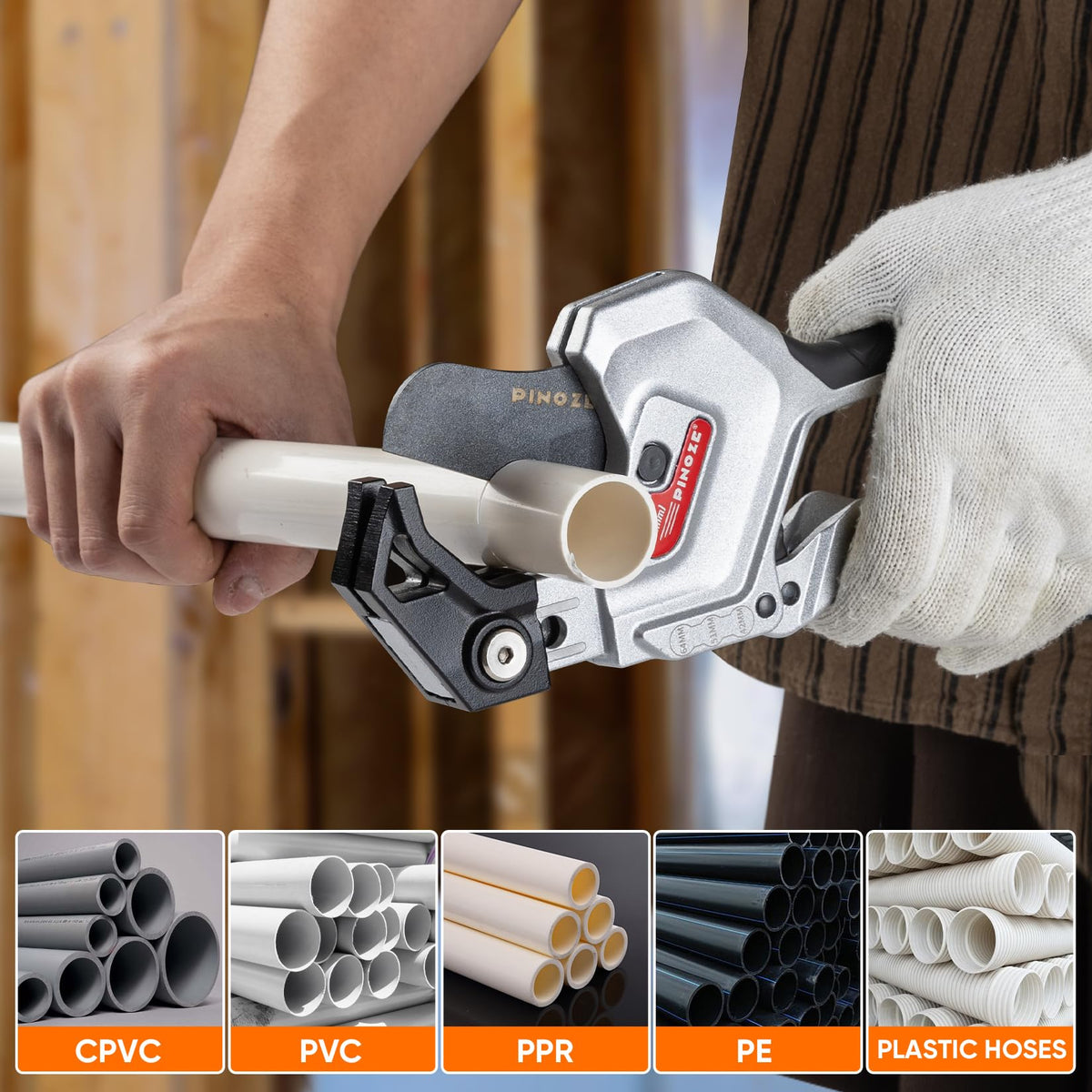 PINOZE cutter use cases include home repairs and professional pipework.
