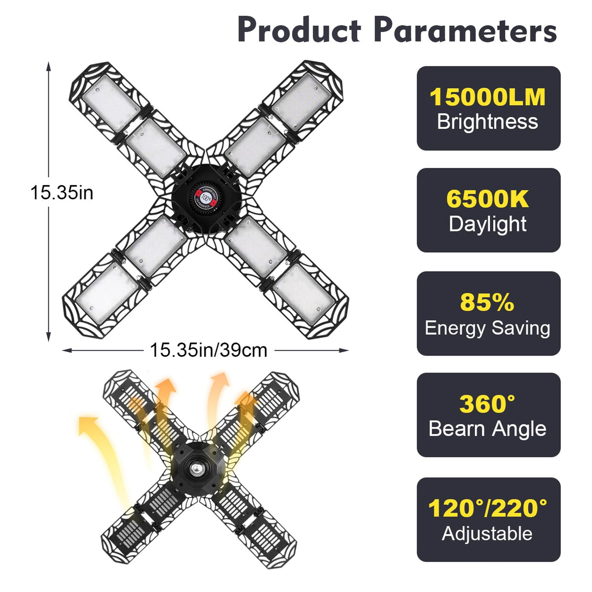 Pinsai adjustable-angle panels for shadowless lighting and precise task visibility.