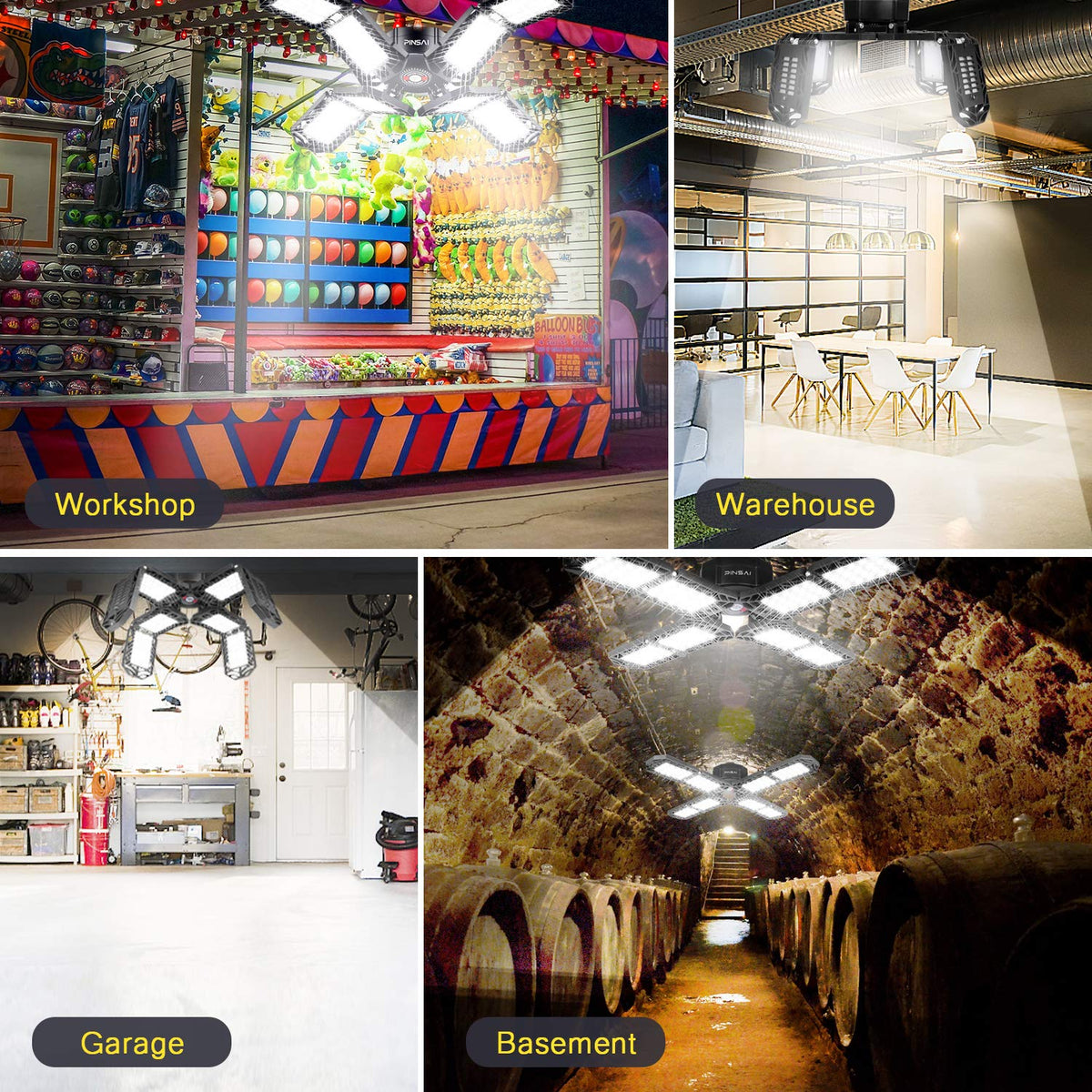 Pinsai polycarbonate housing resists heat for durable workshop use.