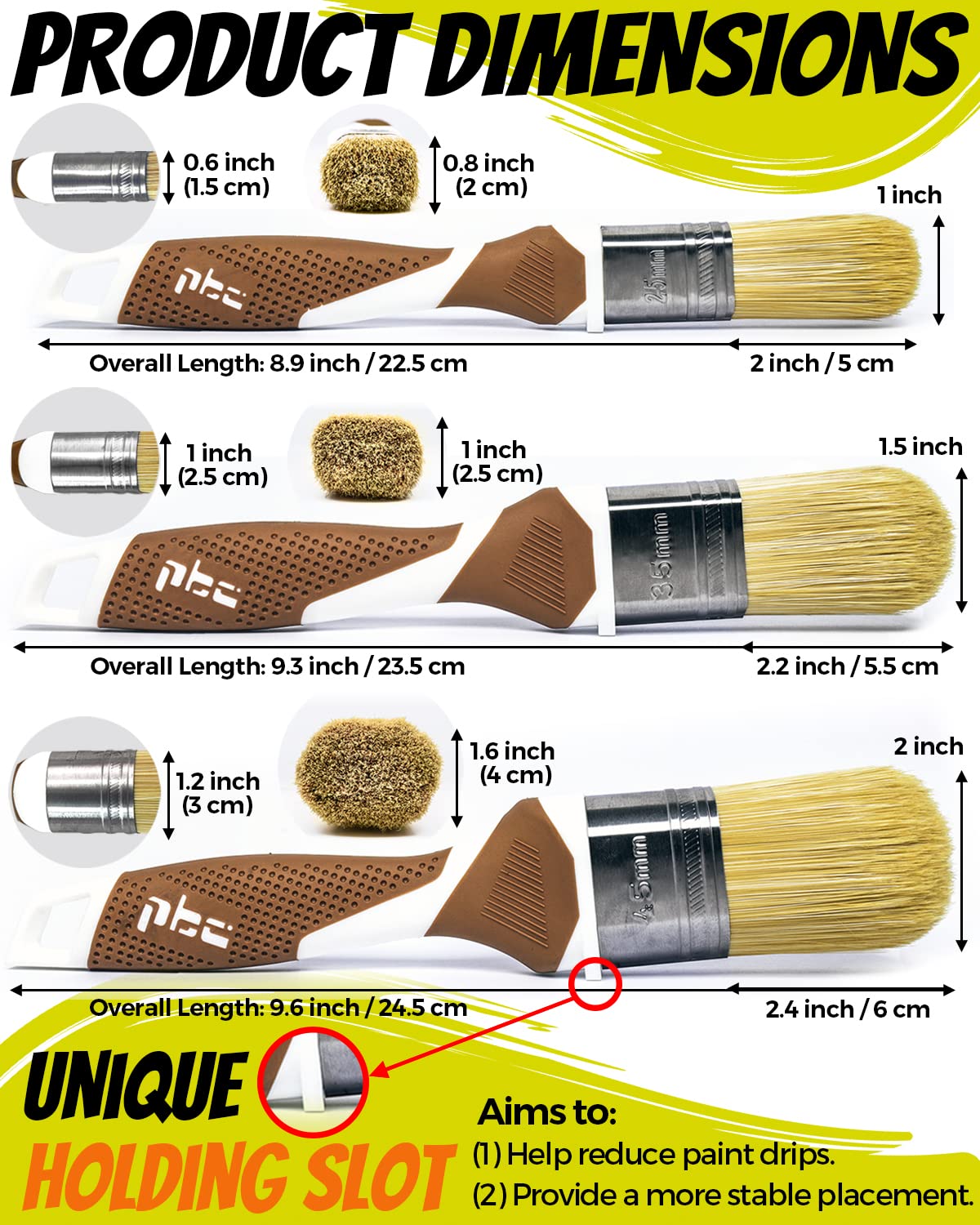 PinStone sturdy ferrule ensures durable construction and easy cleaning.