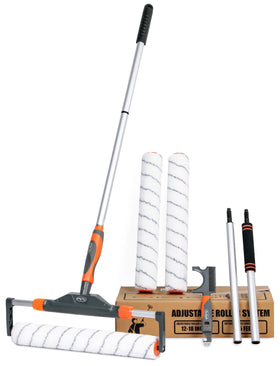PinStone adjustable roller frame for 12–18 inch coverage, ideal for wide walls.