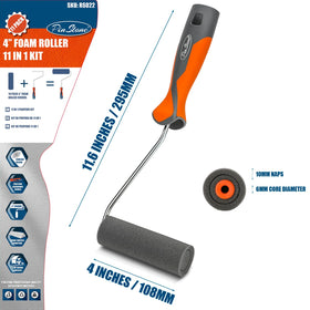 PinStone concave-edge foam rollers promote minimal splatter during interior painting.